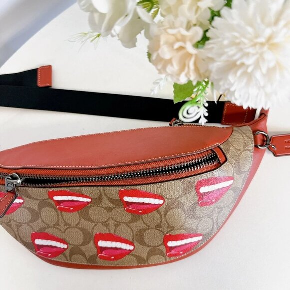 Coach CQ085 Coach X Tom Wesselmann Warren In Signature IN Khaki Terracotta Multi - Picture 4 of 6